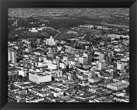 Framed 1950s Aerial View Showing El Cortez Hotel Print