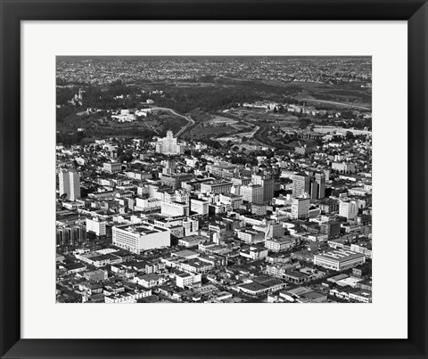 Framed 1950s Aerial View Showing El Cortez Hotel Print