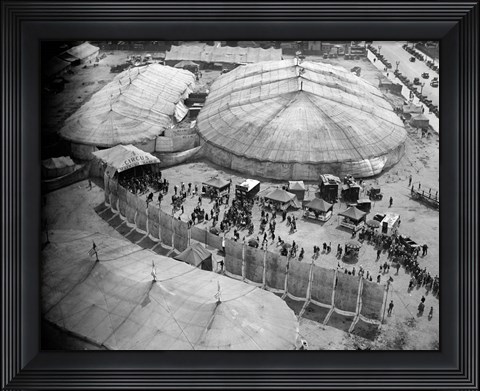 Framed 1930s Aerial View Of Circus Tents Print