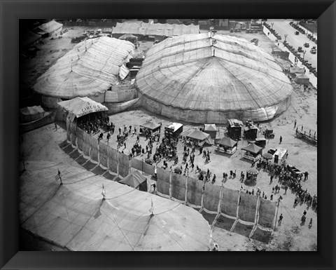 Framed 1930s Aerial View Of Circus Tents Print