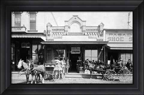 Framed 1880S 1885 Men Standing Next To Horse Print