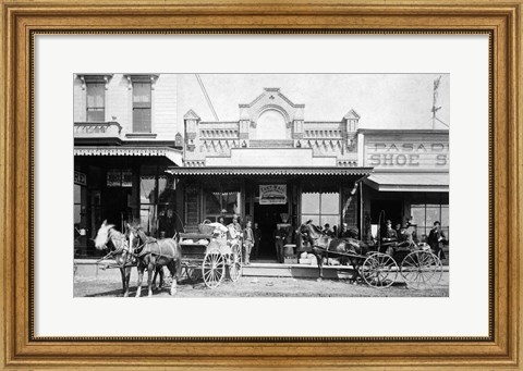 Framed 1880S 1885 Men Standing Next To Horse Print