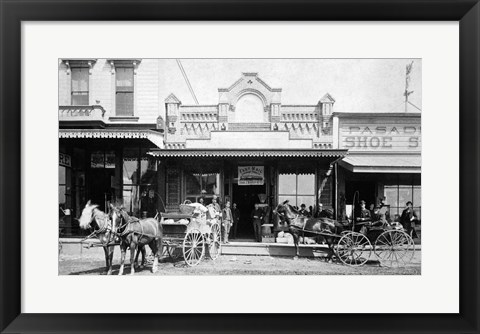 Framed 1880S 1885 Men Standing Next To Horse Print