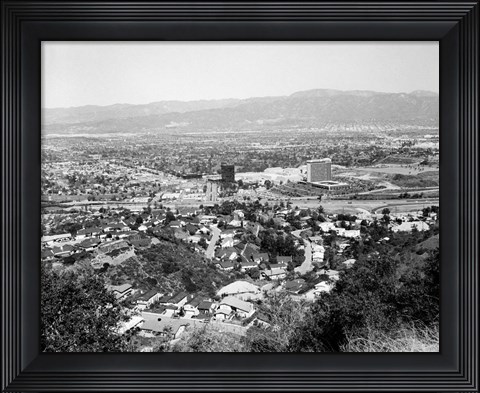 Framed 1940s View Overlooking Universal City Ca Usa Print