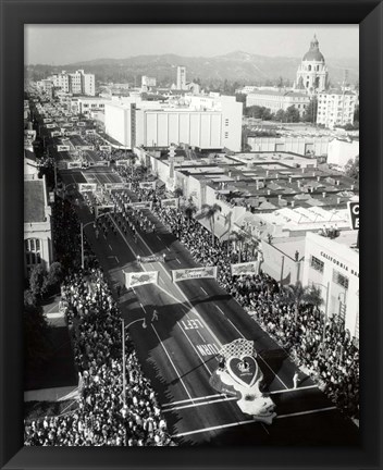 Framed 1940s 1950s Aerial View Tournament Of Roses Parade? Print