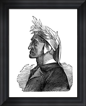 Framed 1300S Dante Alighieri Italian Poet Print