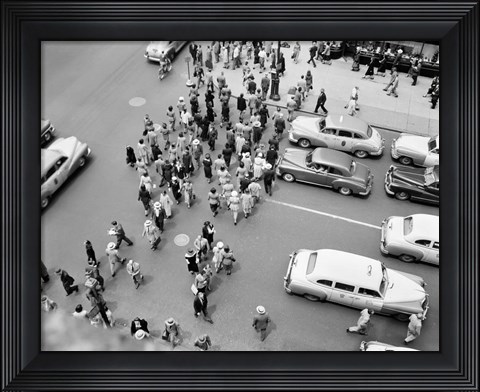 Framed 1950s New York City, Ny 5Th Avenue View? Print