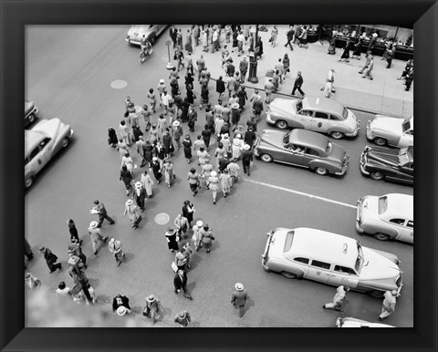 Framed 1950s New York City, Ny 5Th Avenue View? Print