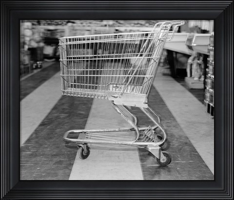 Framed 1960s Empty Shopping Cart Print