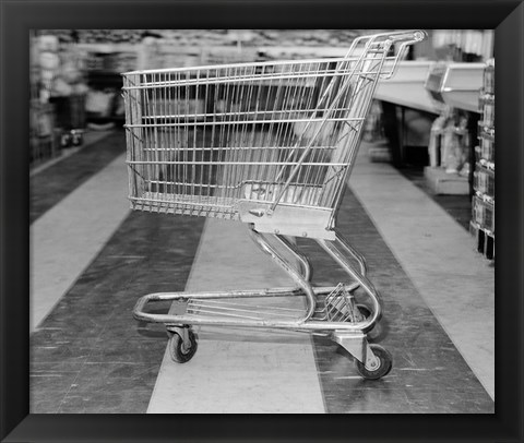 Framed 1960s Empty Shopping Cart Print