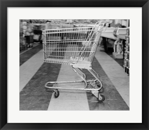 Framed 1960s Empty Shopping Cart Print