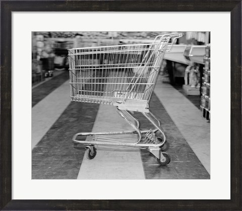 Framed 1960s Empty Shopping Cart Print