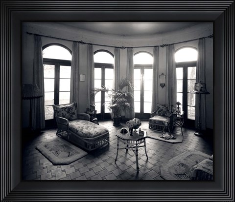 Framed 1920s Interior Upscale Solarium French Doors Windows Print