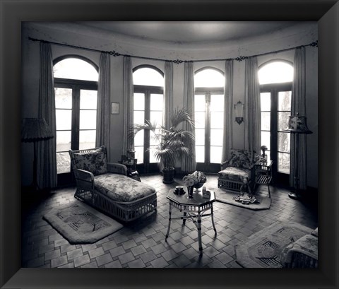 Framed 1920s Interior Upscale Solarium French Doors Windows Print