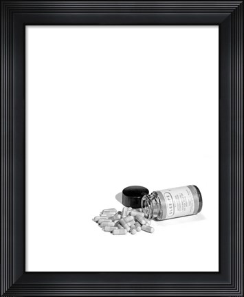 Framed 1950s Pill Bottle On It&#39;S Side Print