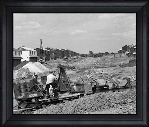 Framed 1950s Construction Mechanical Plumbing Drain Print