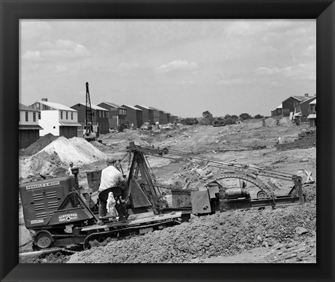 Framed 1950s Construction Mechanical Plumbing Drain Print