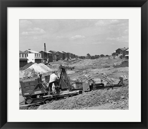 Framed 1950s Construction Mechanical Plumbing Drain Print