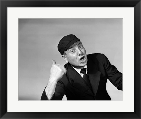 Framed 1950s Baseball Umpire Looking At Camera Print