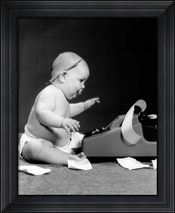 Framed 1960s Side View Of Chubby Baby Print
