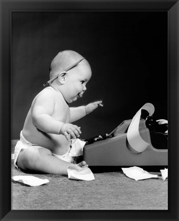 Framed 1960s Side View Of Chubby Baby Print