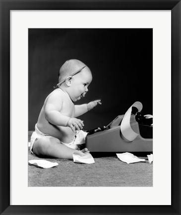 Framed 1960s Side View Of Chubby Baby Print