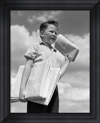 Framed 1930s Newspaper Boy Print