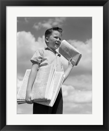 Framed 1930s Newspaper Boy Print