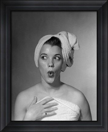 Framed 1950s Woman Making Funny Face Expression Print