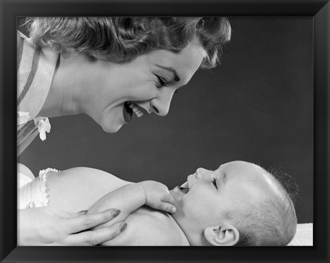 Framed 1950s Close-Up Profile Of Smiling Mother L Print