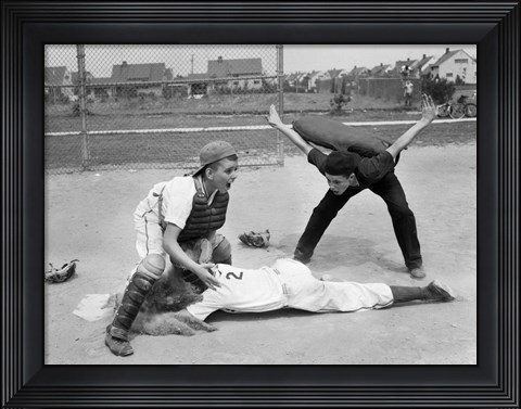 Framed 1950s Little League Umpire Print