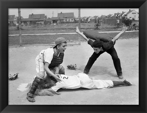 Framed 1950s Little League Umpire Print