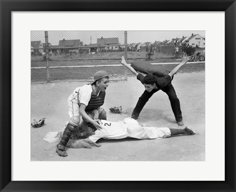 Framed 1950s Little League Umpire Print