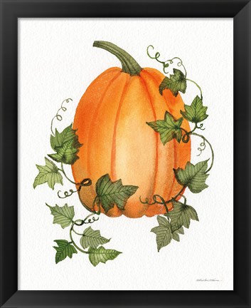 Framed Pumpkin and Vines IV Print