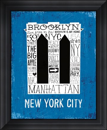 Framed Iconic NYC V Print