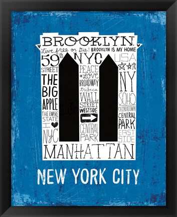 Framed Iconic NYC V Print