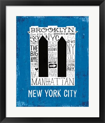 Framed Iconic NYC V Print