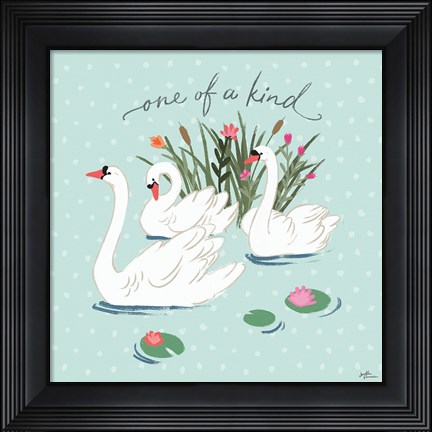 Framed Swan Lake V Mint Print