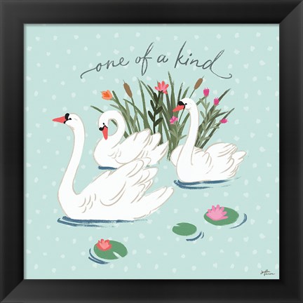 Framed Swan Lake V Mint Print