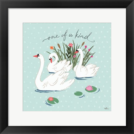 Framed Swan Lake V Mint Print