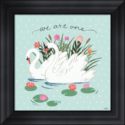 Framed Swan Lake III Mint Print