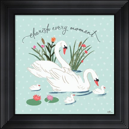 Framed Swan Lake IV Mint Print