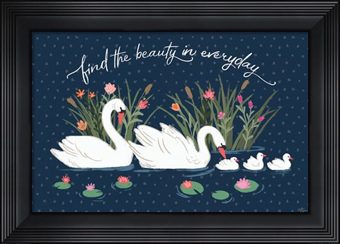 Framed Swan Lake I Print