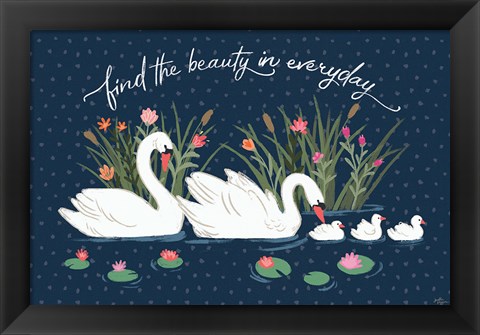 Framed Swan Lake I Print