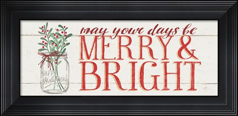Framed Merry and Bright Print