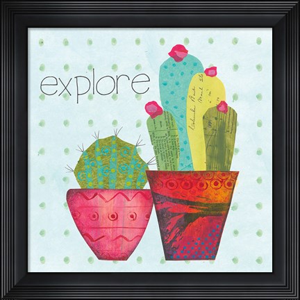 Framed Southwest Cactus I Print