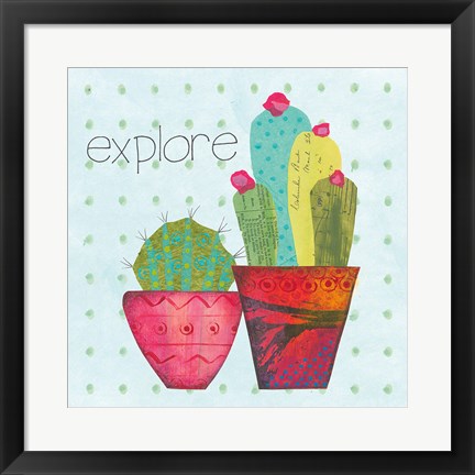 Framed Southwest Cactus I Print