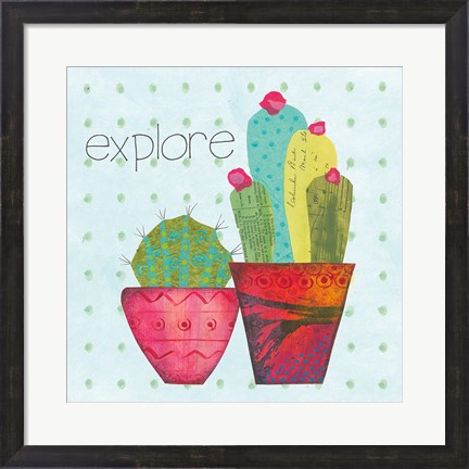 Framed Southwest Cactus I Print