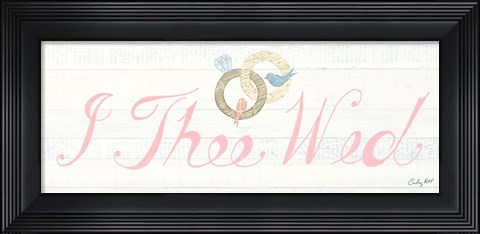 Framed Lovebirds Sign I Print