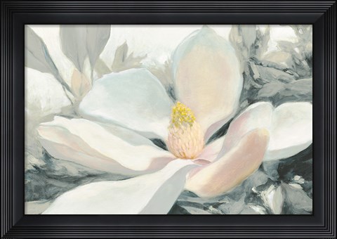 Framed Majestic Magnolia Green Gray Crop Print